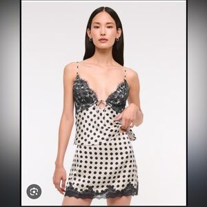 Abercrombie Satin Polka Dot Tank & Skirt Set